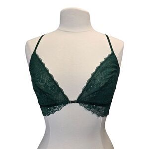 Gilligan & O'Malley Women's S Green Lace Racerback Bralette